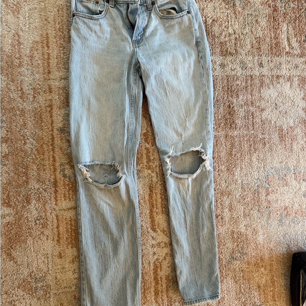 Abercrombie & Fitch Light Wash Ripped Jeans